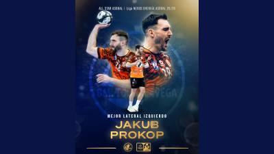 Jakub Prokop, mejor lateral izquierdo de la Liga Nexus Energia Asobal 25/26