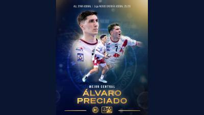 Alvaro Preciado, mejor central de la Liga Nexus Energia Asobal 25/26