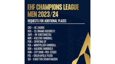 Diez equipos optan a las seis invitaciones para la EHF Champions League 23/24