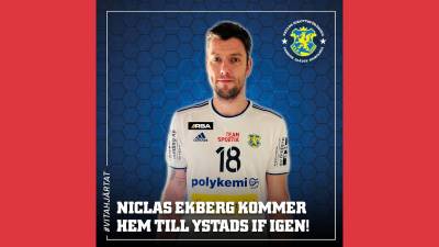 Niclas Ekberg regresa a Suecia para jugar en el Ystads IF hasta 2027
